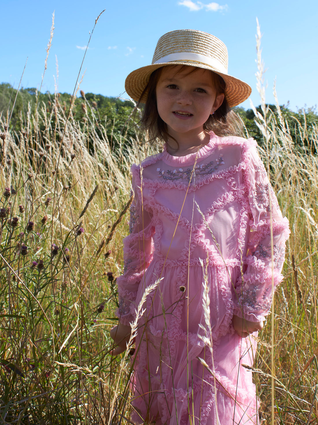 GWD Twyla Long Sleeve Mesh Dress Pink