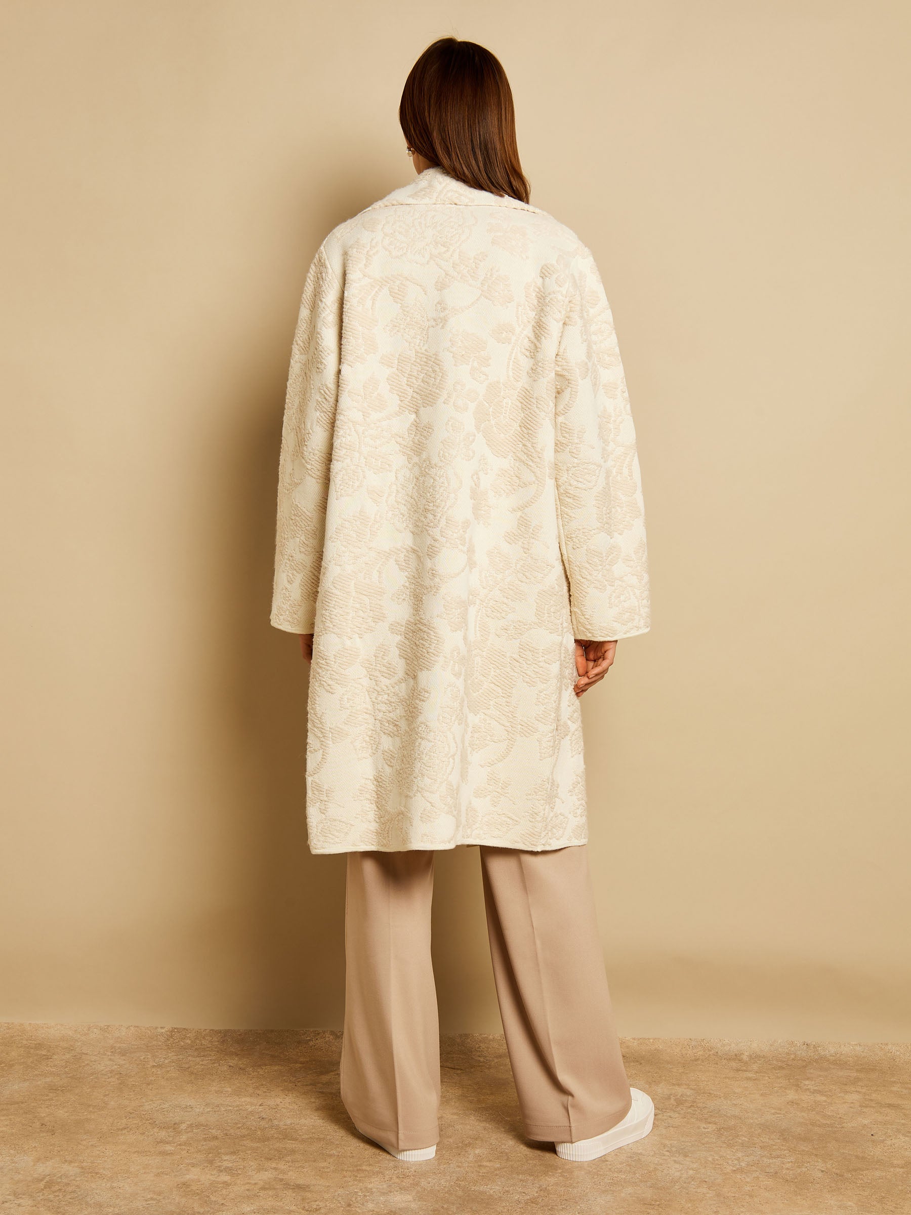 Carlotta Cream Jacquard Coat