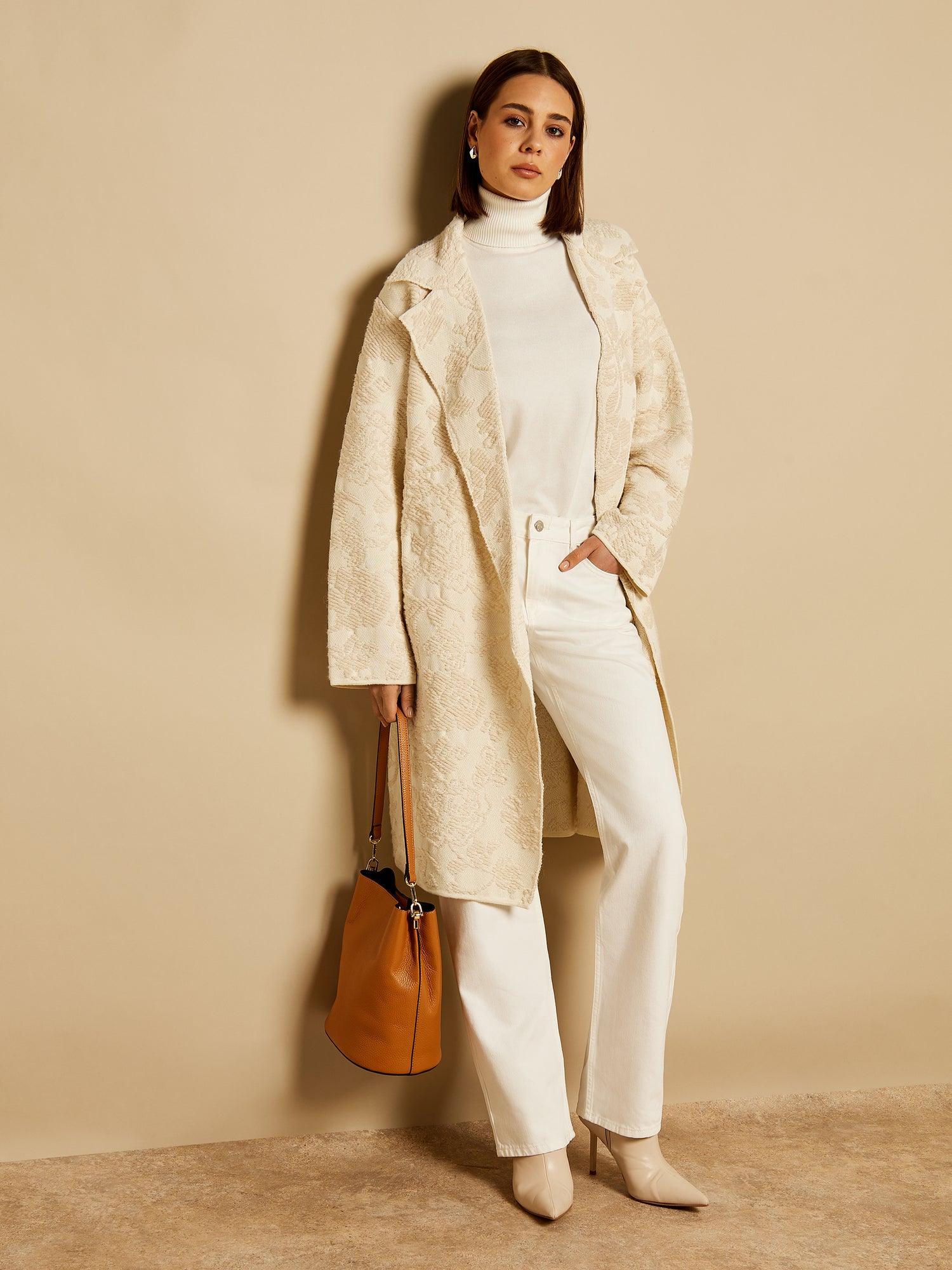 Carlotta Cream Jacquard Coat