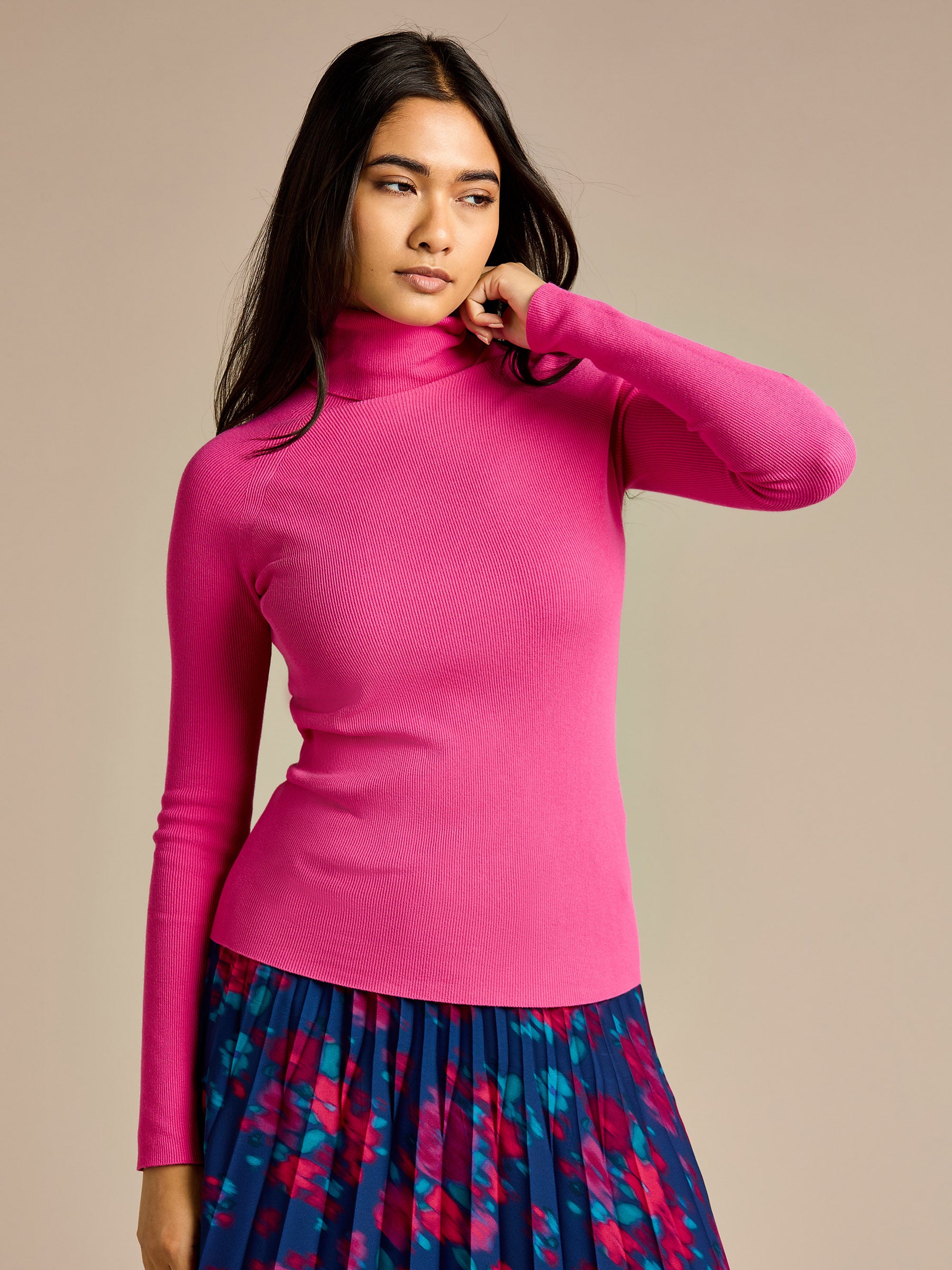 GWD Anna Knit Pink Turtle Neck Jumper