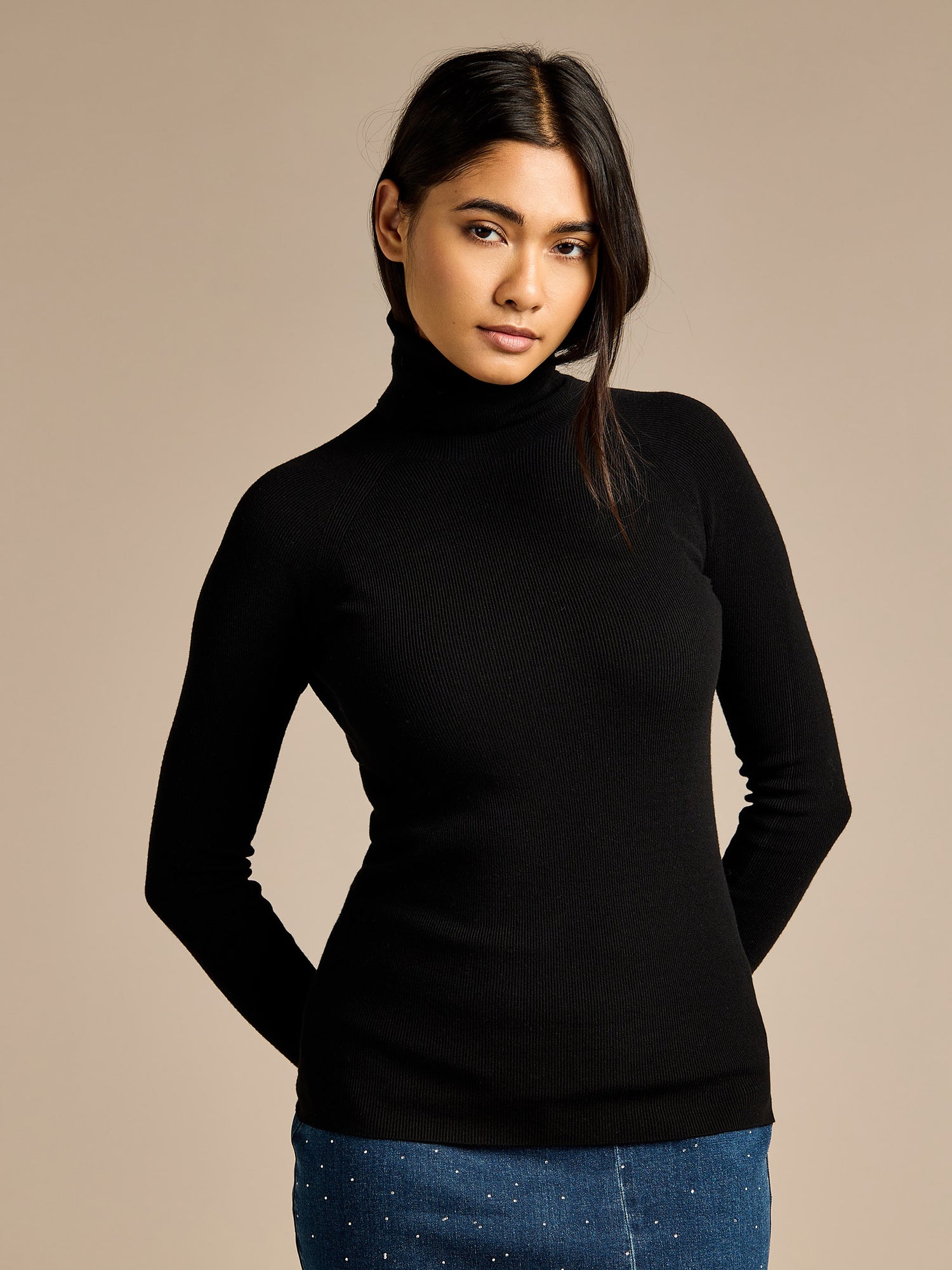 Anna Knit Black Turtle Neck Jumper | GWD Fashion