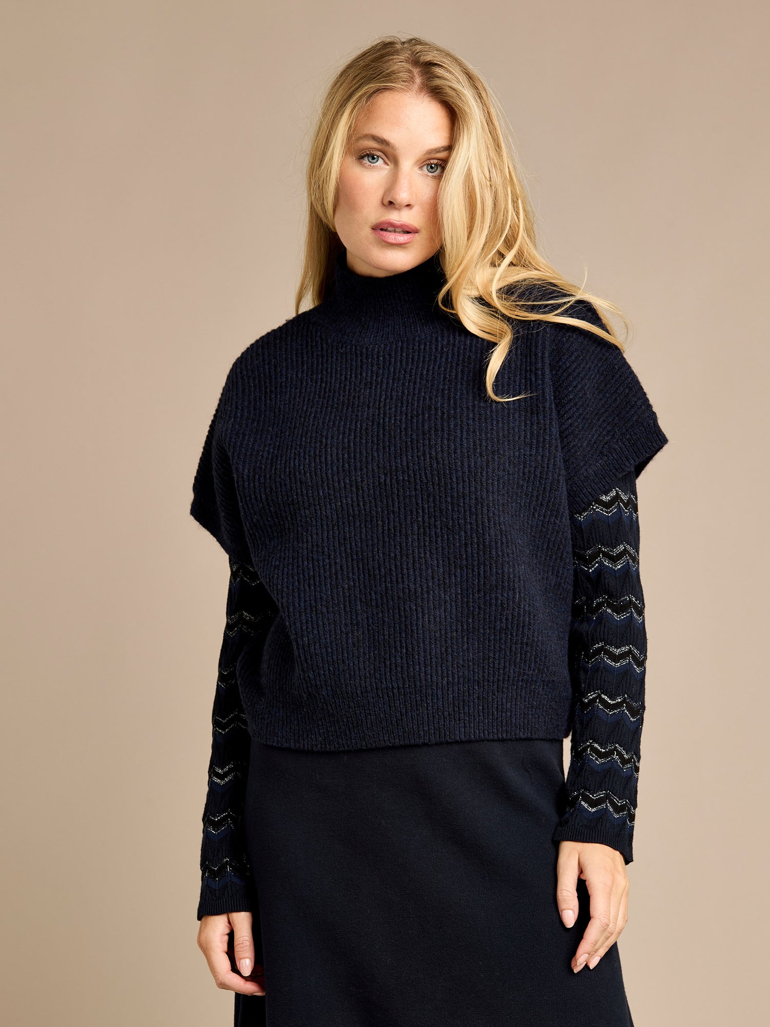 Parker Navy Chunky Knit Jumper