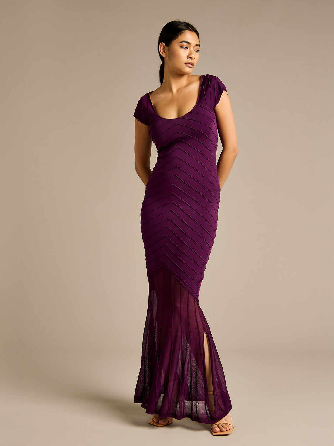 GWD Ramona Knitted Purple Maxi Dress
