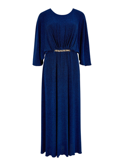 GWD Brielle Metallic Jersey Blue Maxi Dress