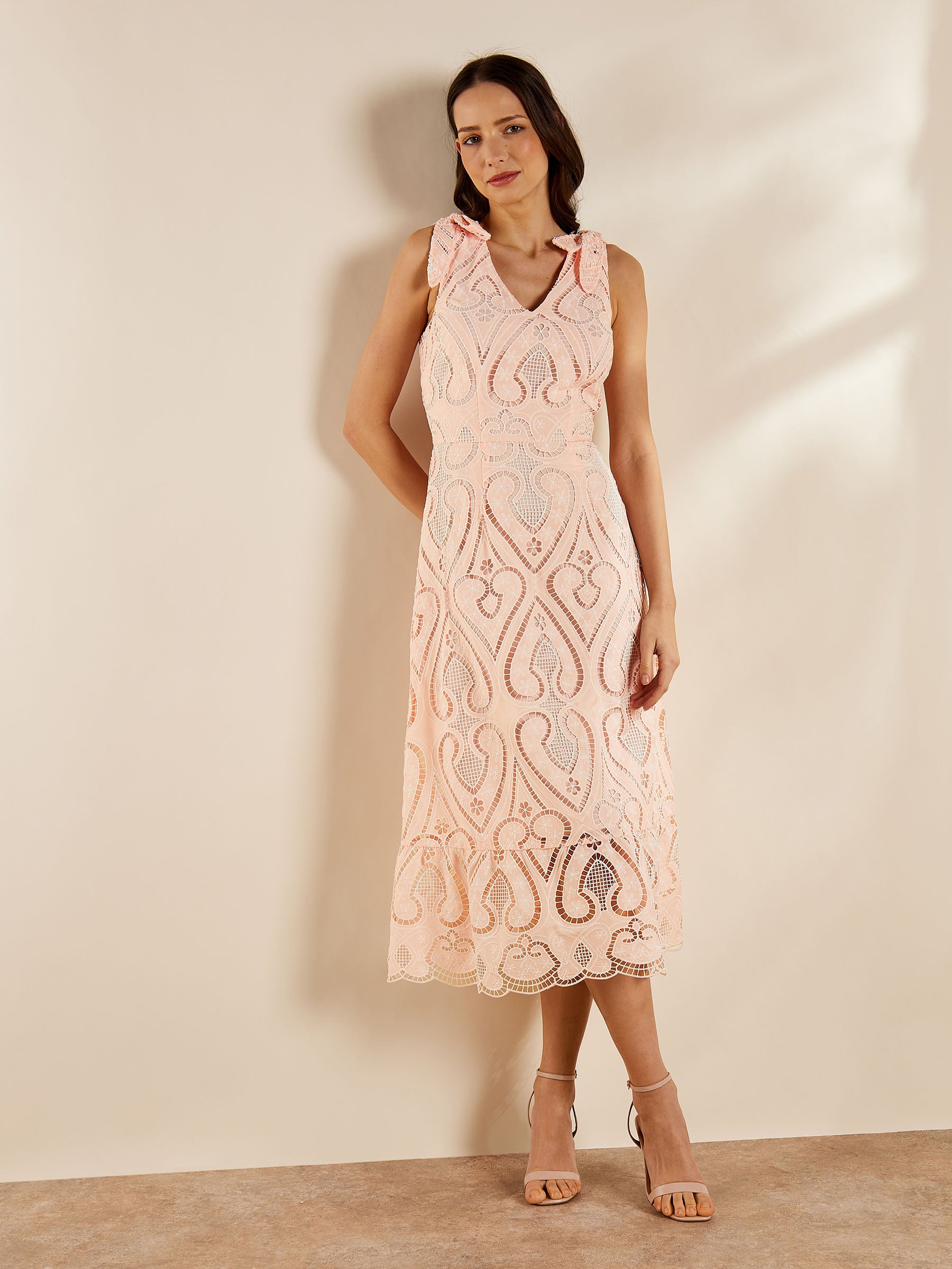 Doris Pink Lace Dress