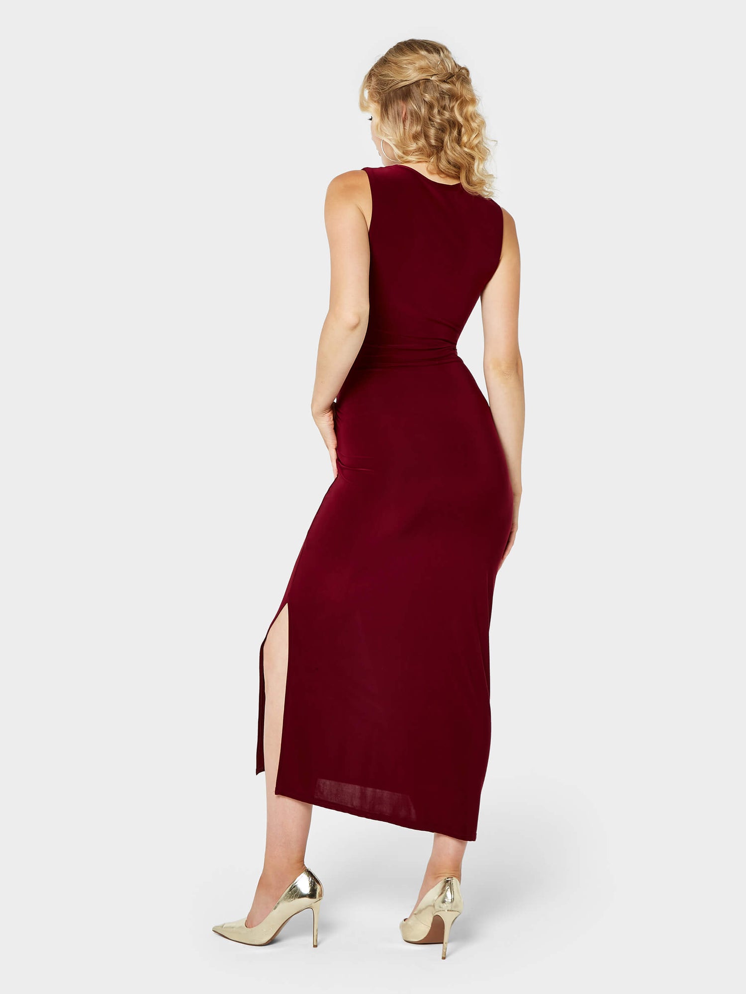 GWD Ariel May Jersey Burgundy Maxi Dress