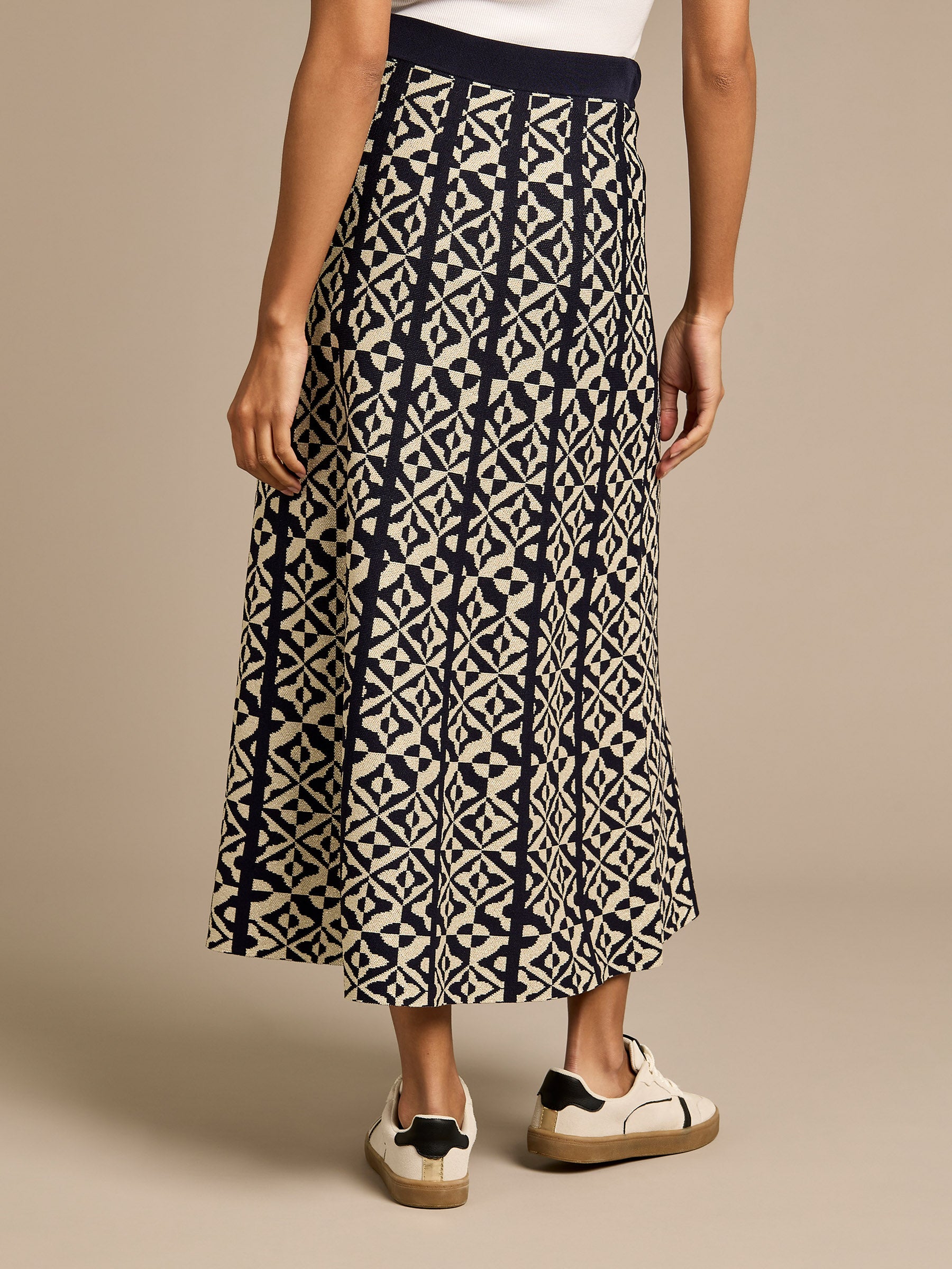 Cate Knitted Geometric Maxi Skirt