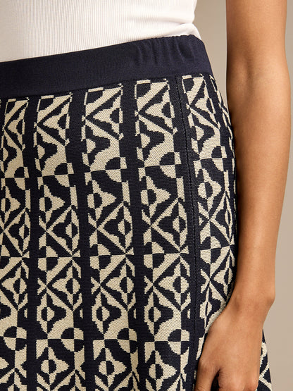 Cate Knitted Geometric Maxi Skirt