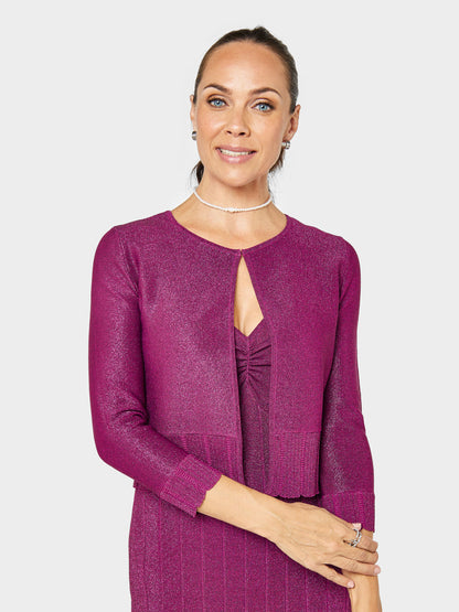 Witney Pink Sparkle Knitted Midi Dress and Cardigan Outfit