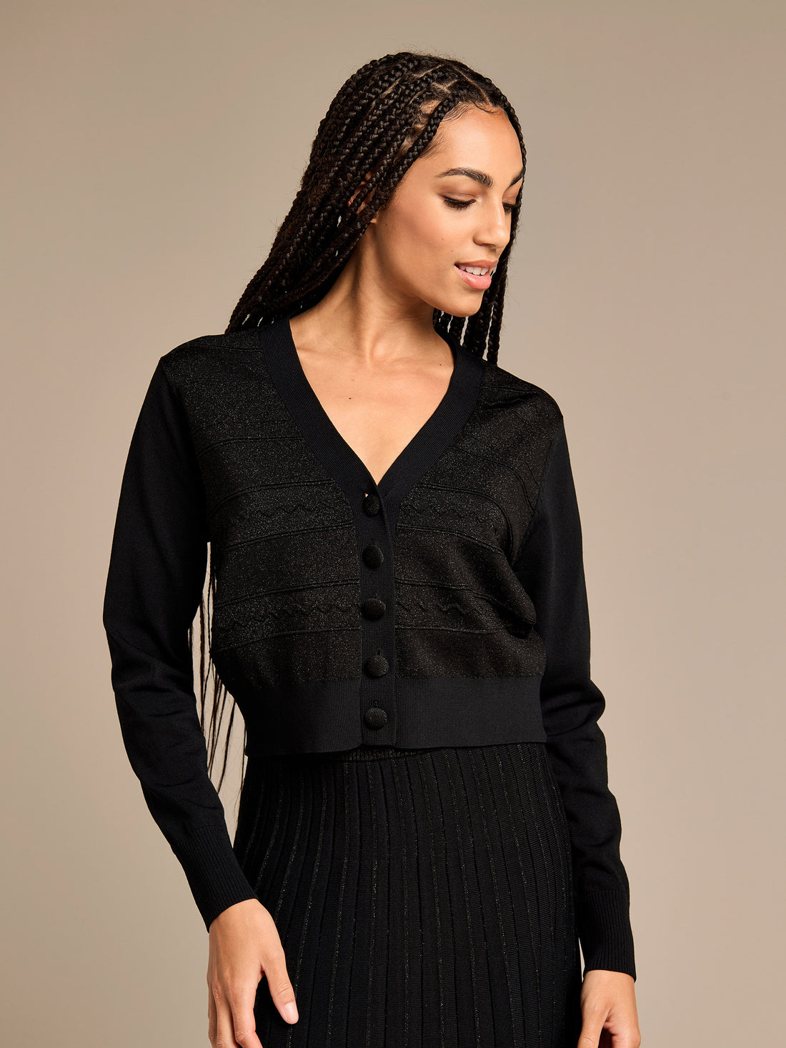 GWD Phyllis Sparkle Button Though Knitted Cardigan