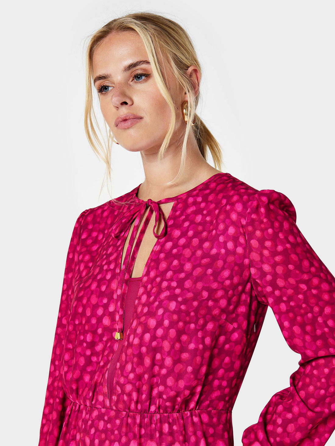 Fiona Spot Print Pink Maxi Dress