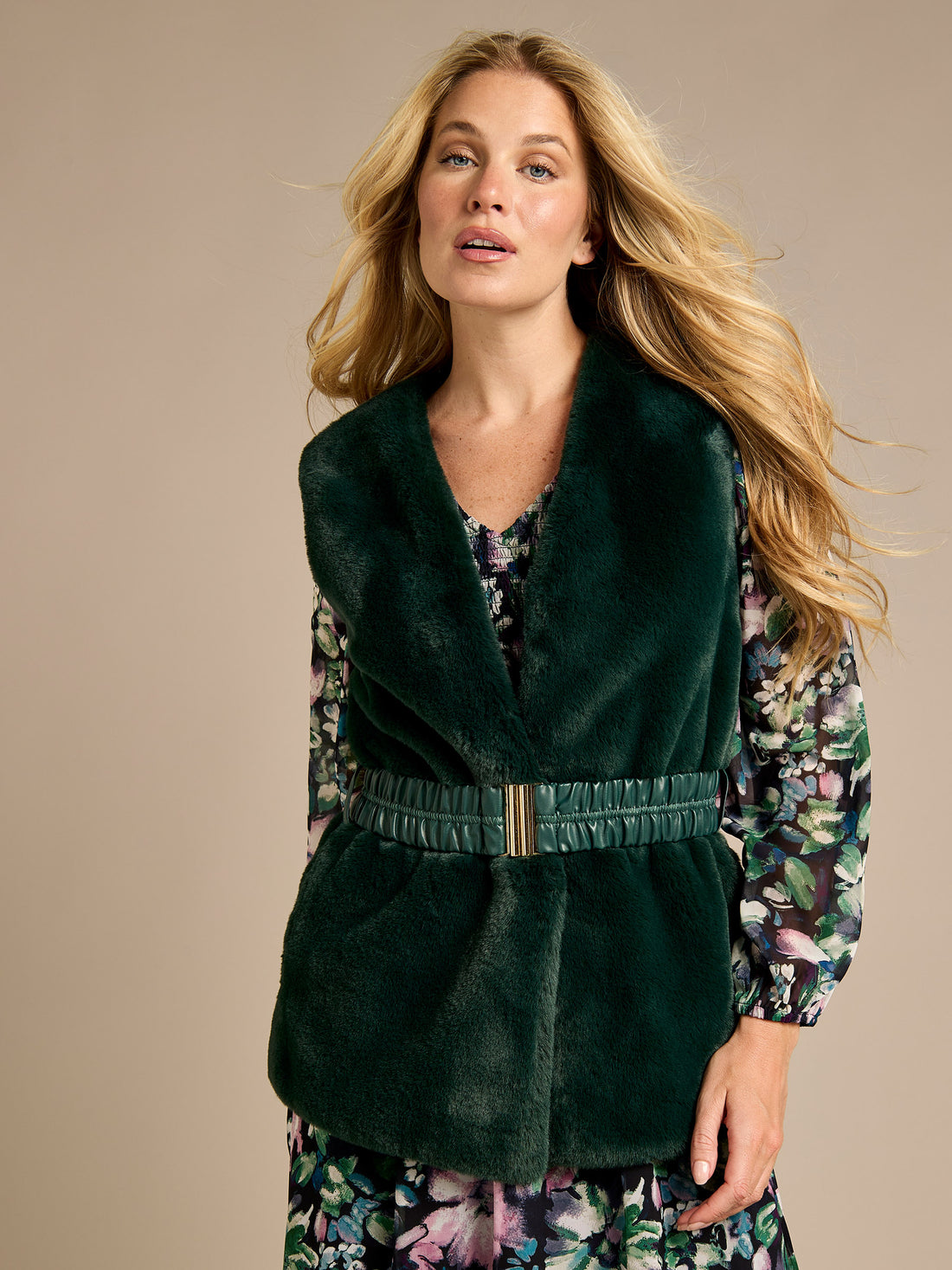 GWD Phoebe Faux Fur Belted Gilet