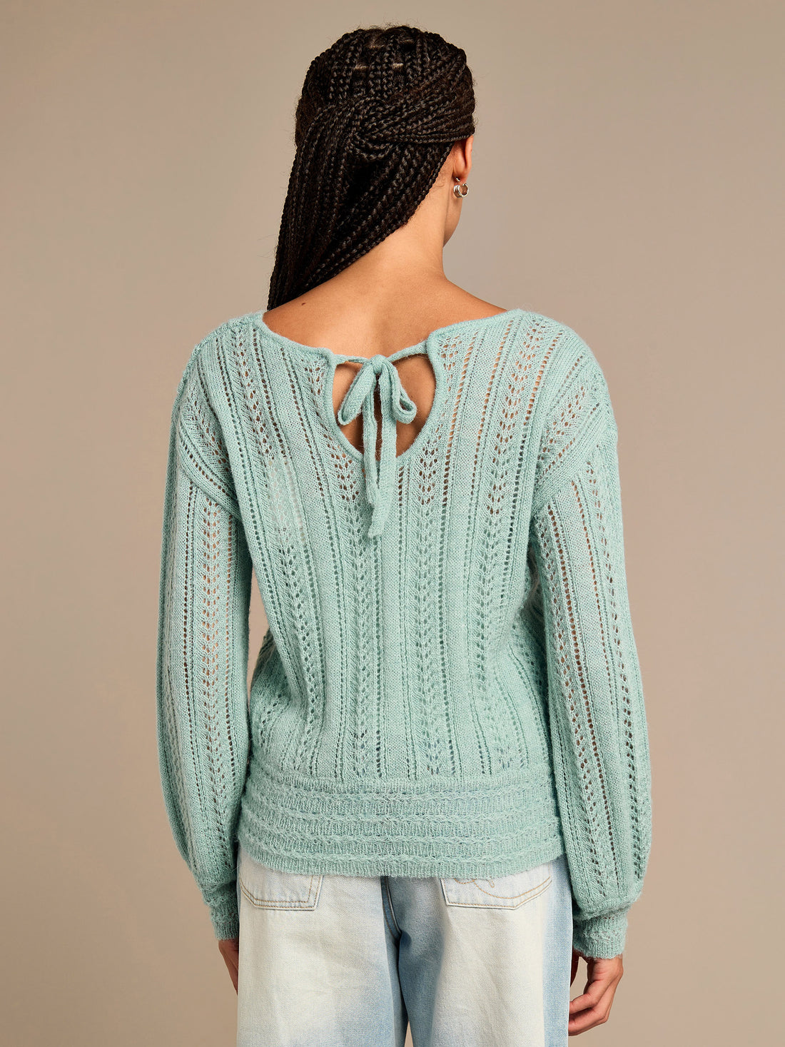 GWD Arla-Bailey Duck Egg Wool Knit Top