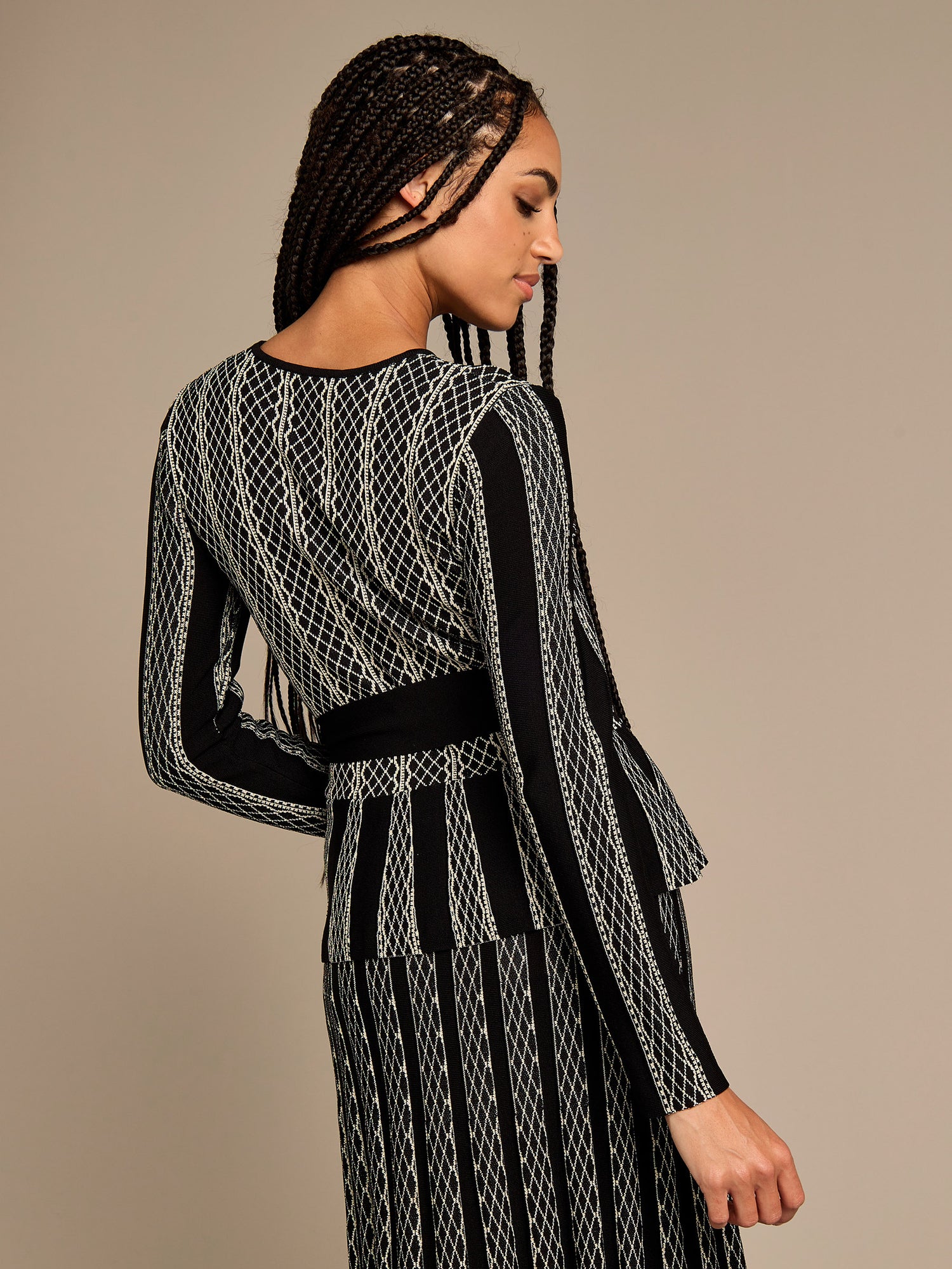 Sienna Stripe Knitted Top and Maxi Knitted Skirt Outfit