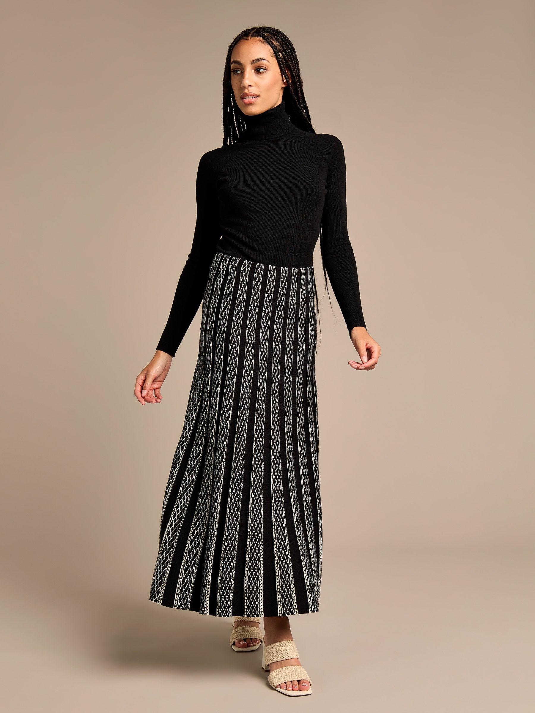 Sienna Stripe Maxi Knitted Skirt | GWD Fashion