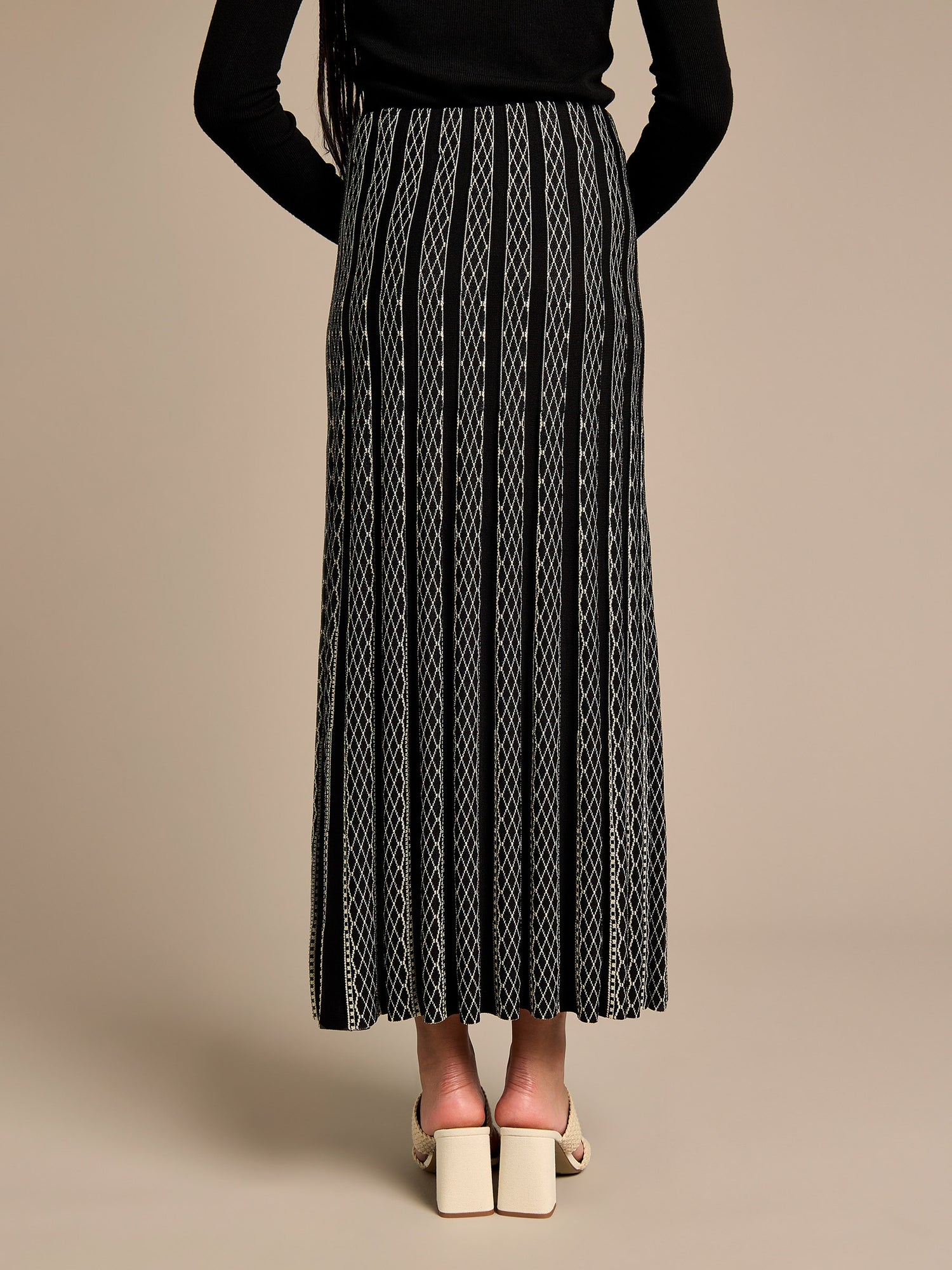 Sienna Stripe Knitted Top and Maxi Knitted Skirt Outfit