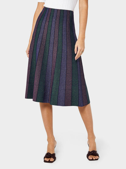 Valentine Stripe Lurex Knitted Skirt