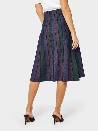 Valentine Stripe Lurex Knitted Skirt