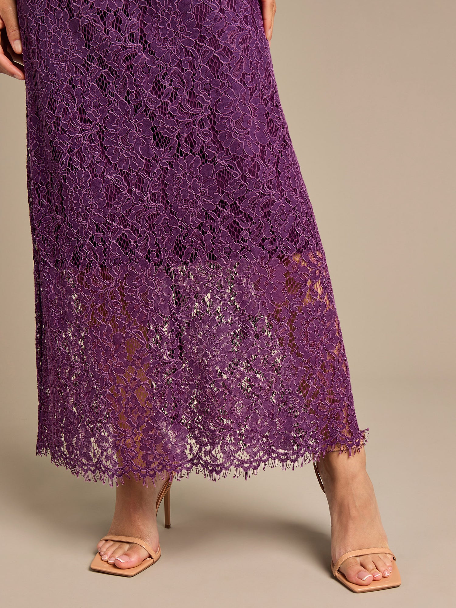 Rosalia All-over Lace Purple Maxi Dress