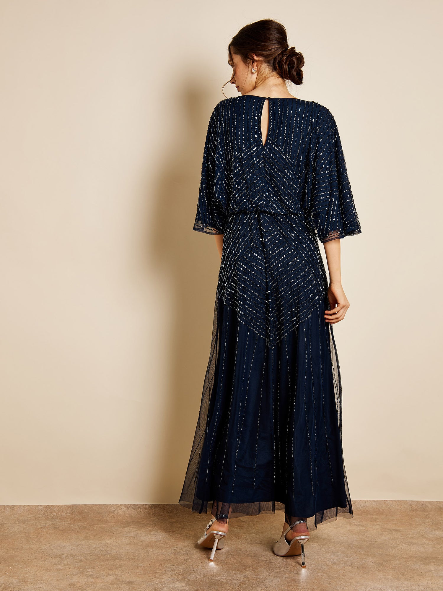 Gabriella Navy Sequin Maxi Dress