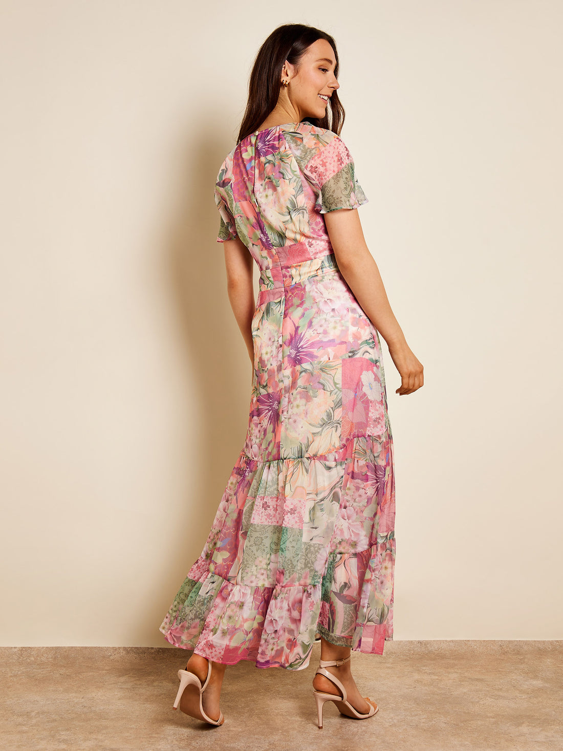 Gabbie Patchwork Printed Floral Maxi Dress