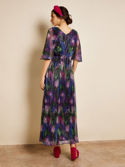 Cameron Printed Metallic Maxi Dress