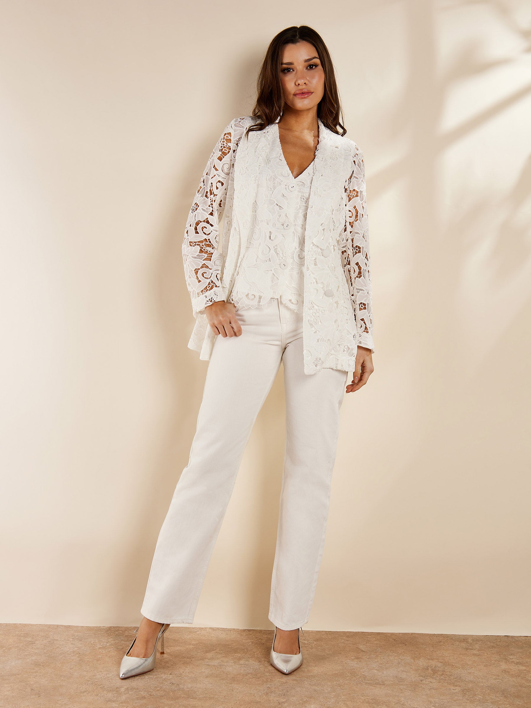 Paola Lace Blazer, Waistcoat and Trouser Outfit