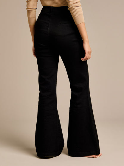 Betty Black Flared Denim Jean