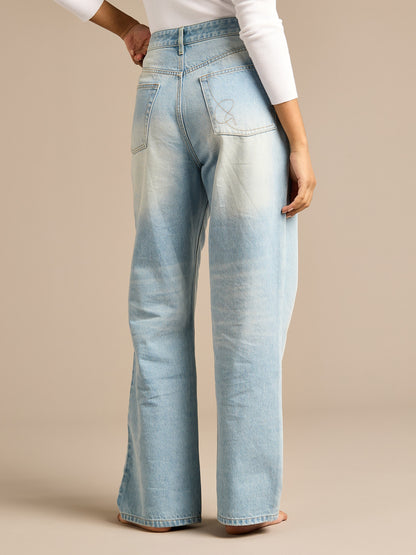 Jessy Light Blue Wide Leg Denim Jean