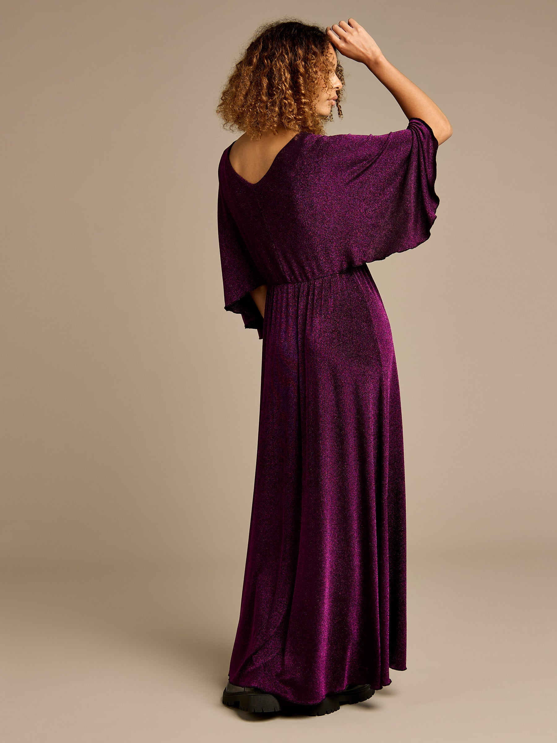 Brielle Purple Sparkle Maxi Dress