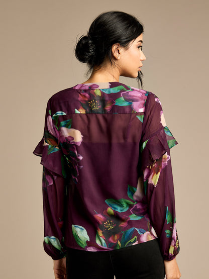 Odette Printed Floral Blouse