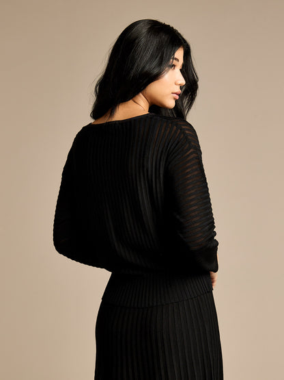 Amrie Black Knitted Top