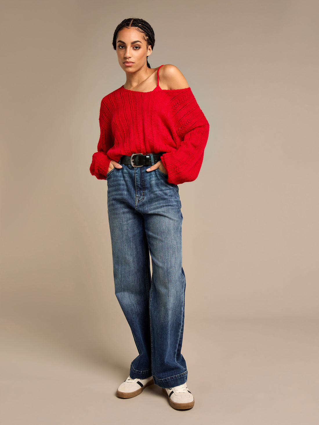 Arla-Bailey Red Wool Knit Top