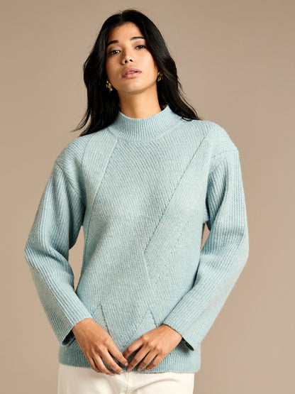 Joyful Aqua Knitted Wool Jumper