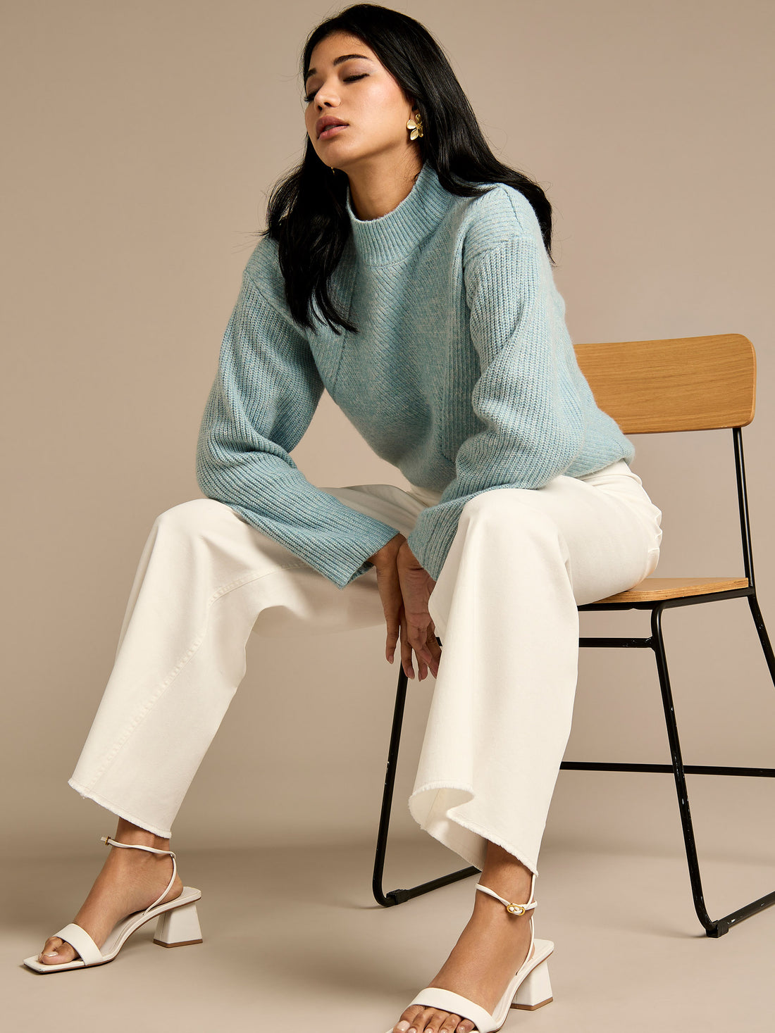 Joyful Aqua Knitted Wool Jumper