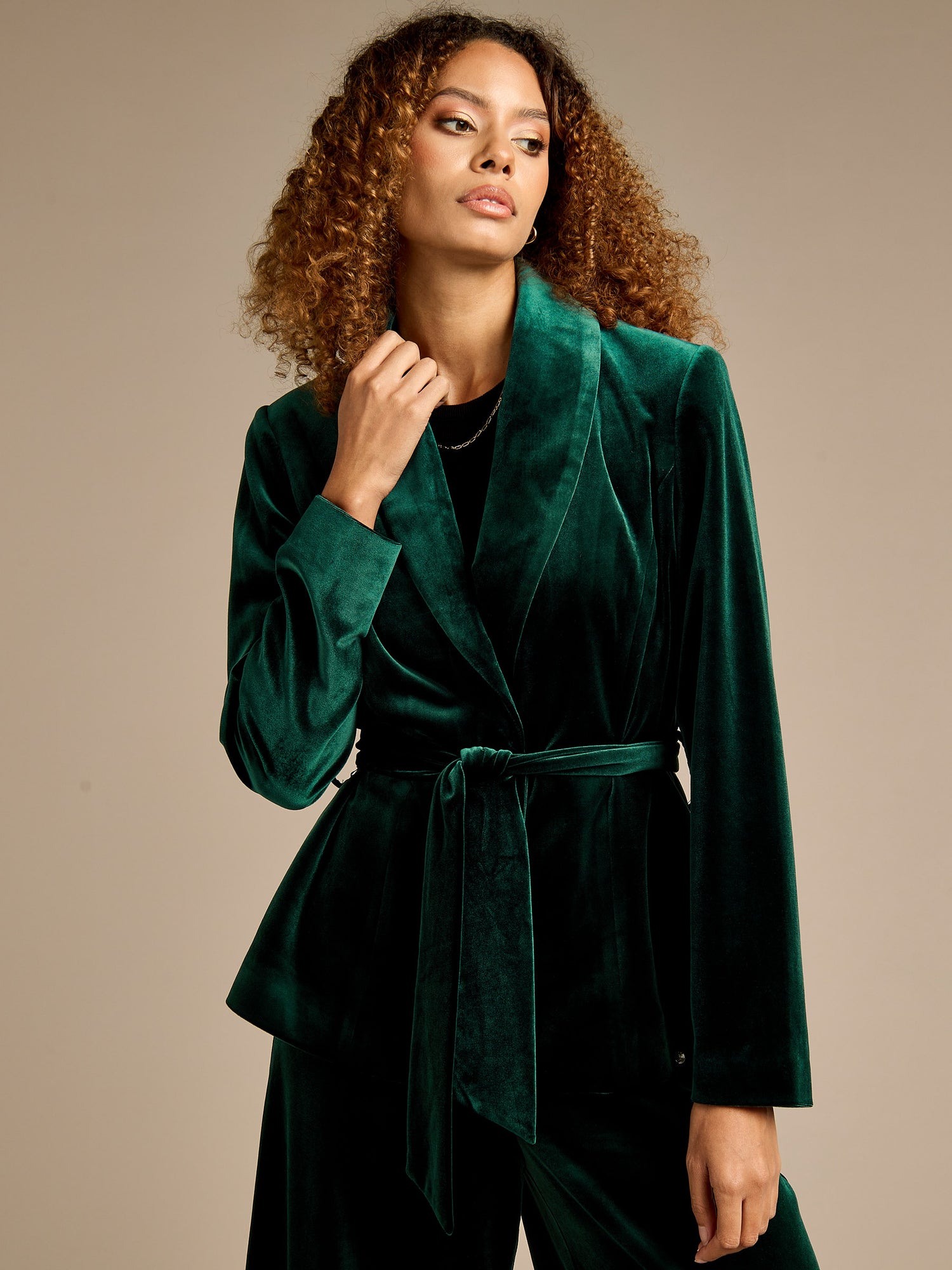 Claire Bottle Green Velvet Jacket Green – GWD