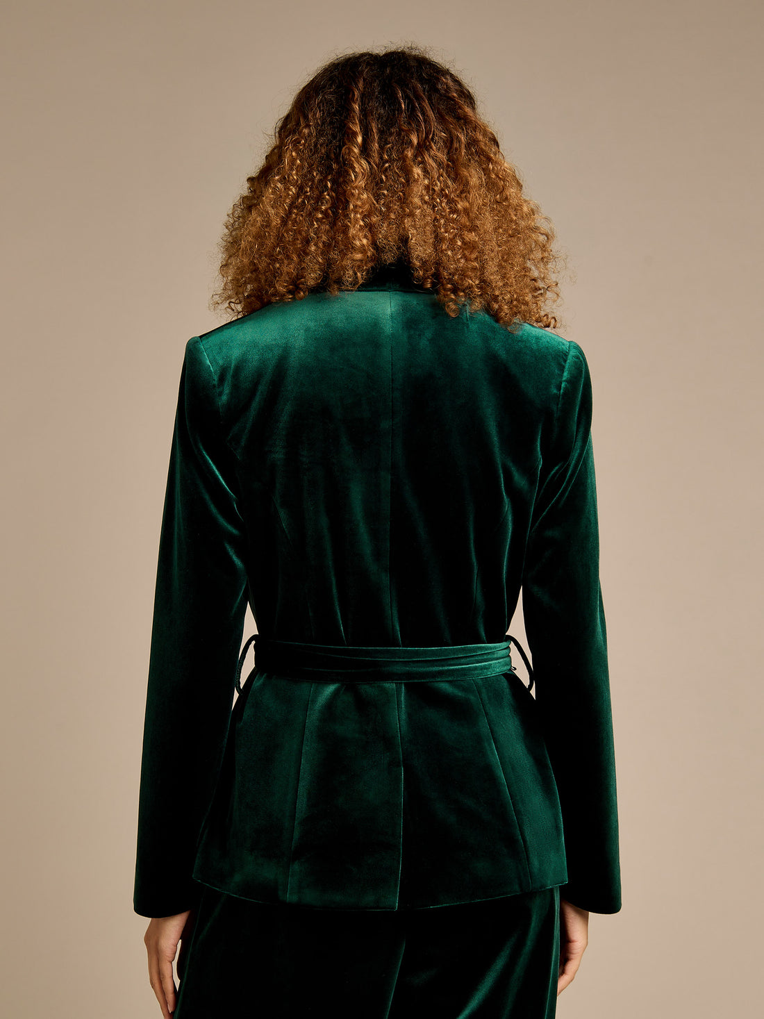 Claire Bottle Green Velvet Jacket