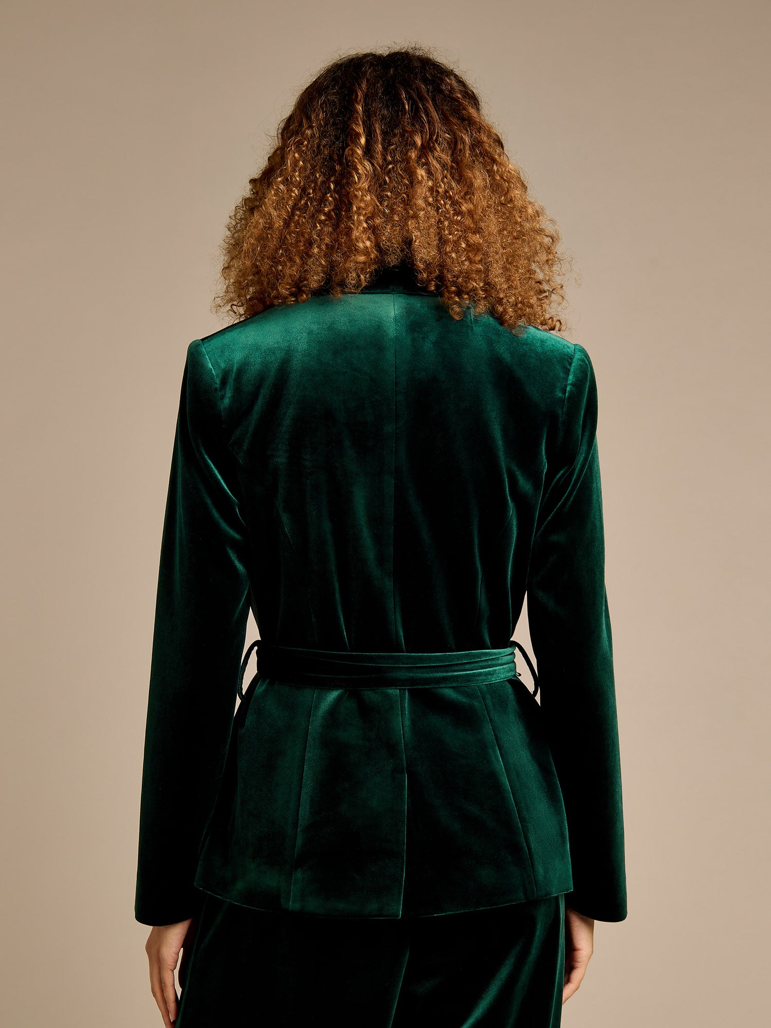 Claire Bottle Green Velvet Jacket