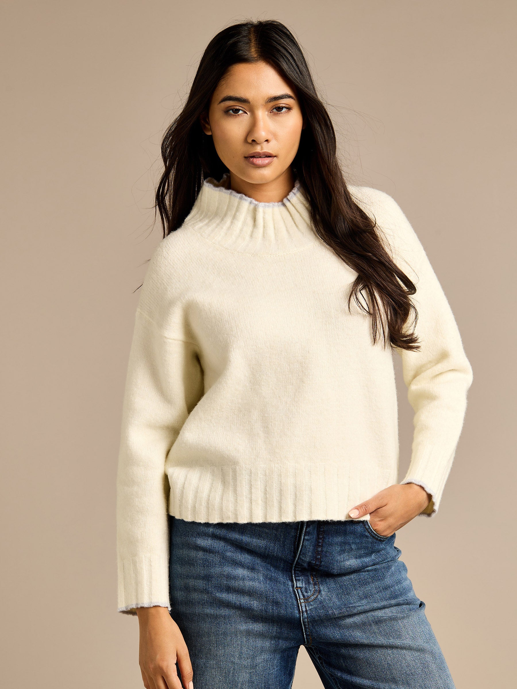 Kipling Cream High Neck Jumper