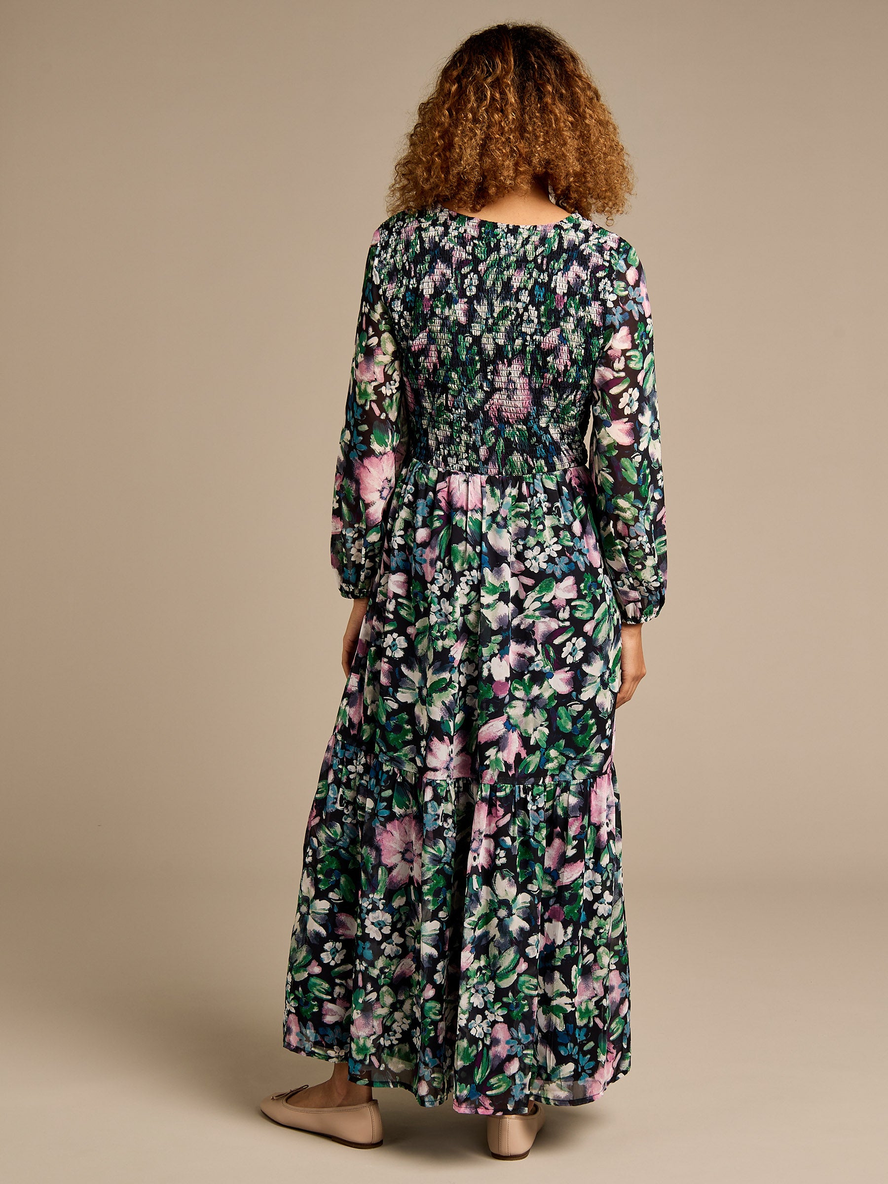 Sasha Floral Printed Tiered Maxi Dress