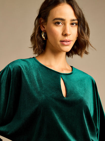 Carly Bottle Green Velvet Dress