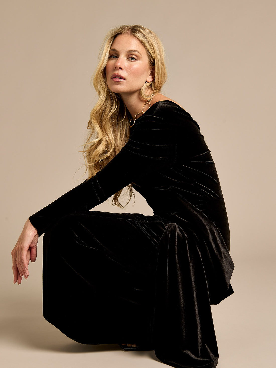 GWD Coleen Black Velvet Maxi Dress