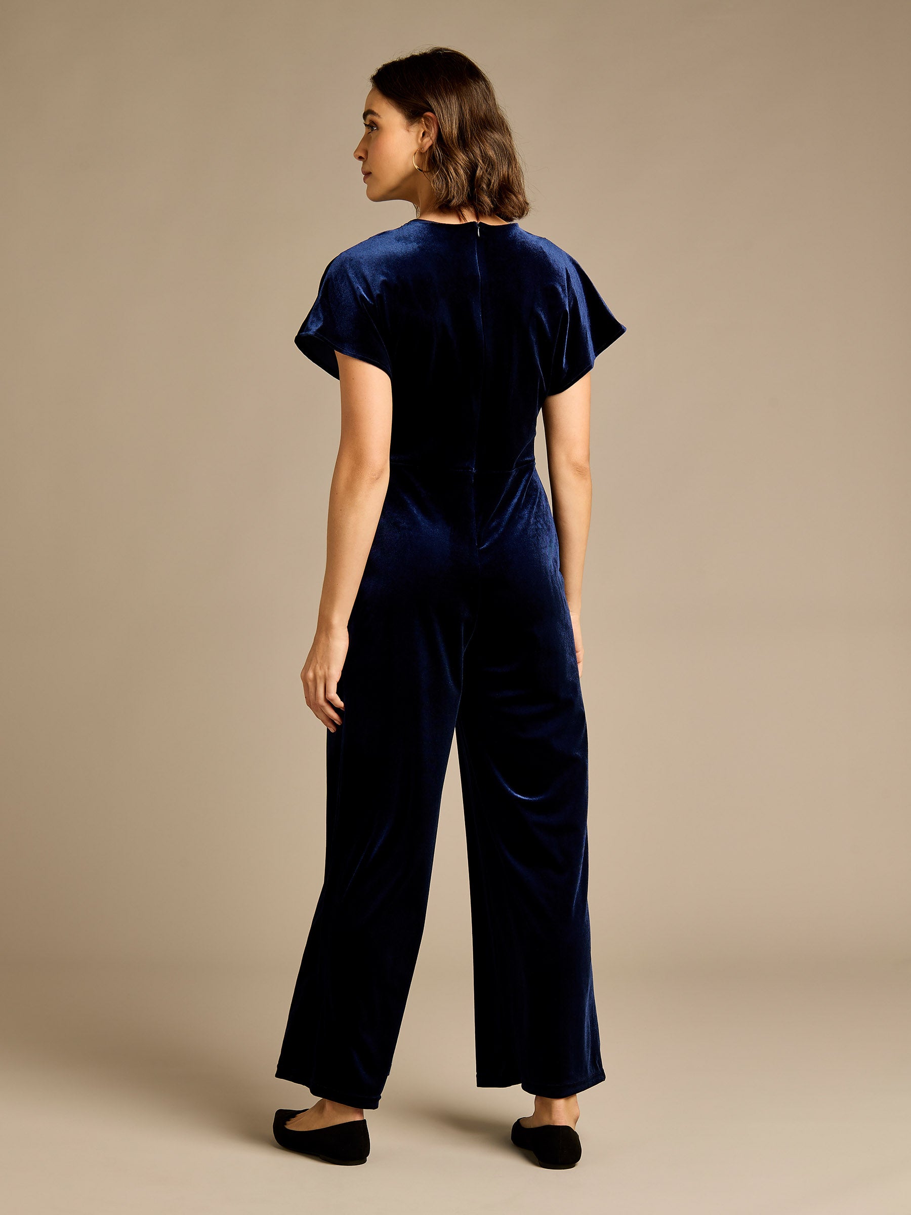 Linda Navy Velvet Jumpsuit