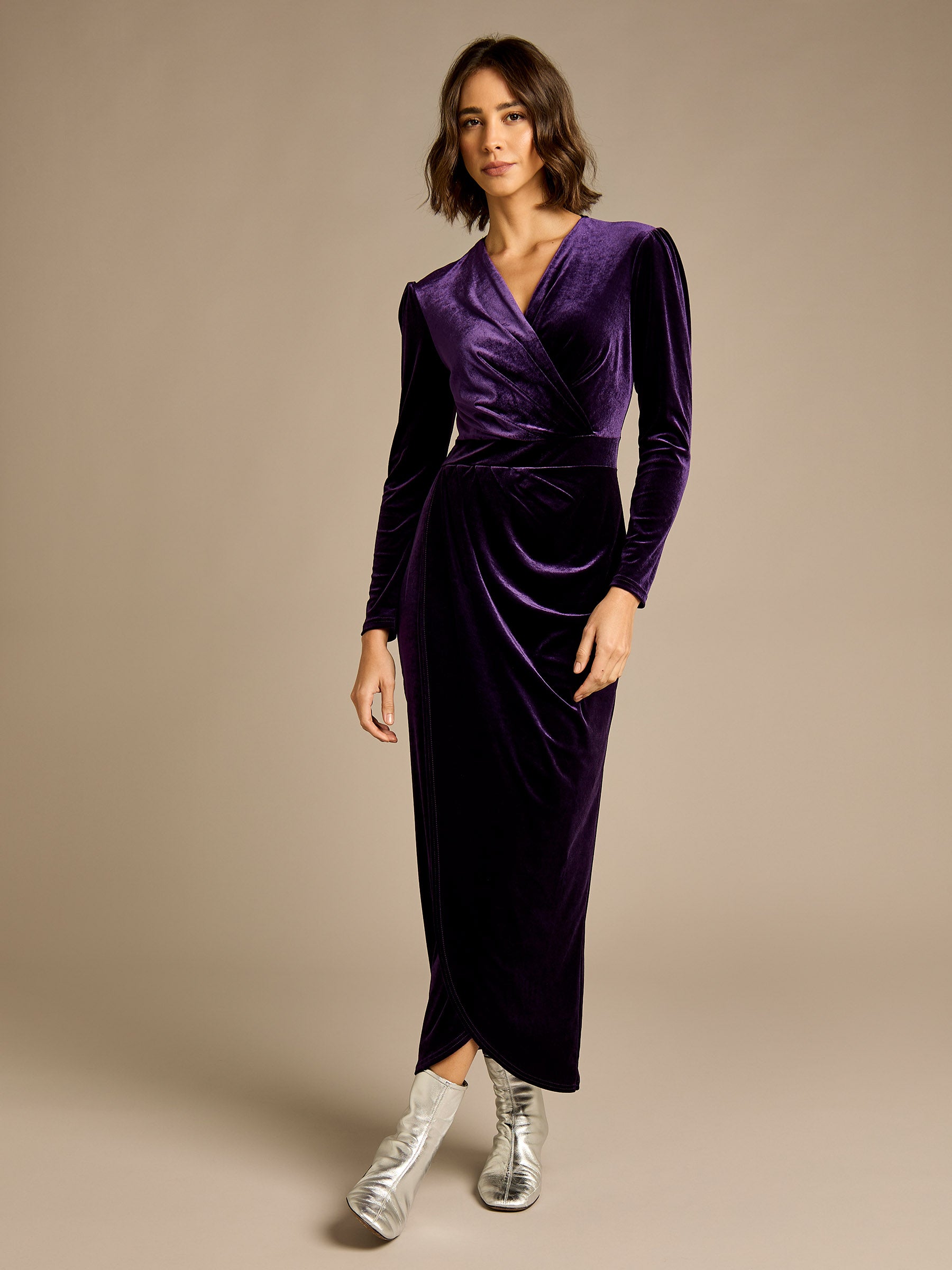 Paula Purple Velvet Dress