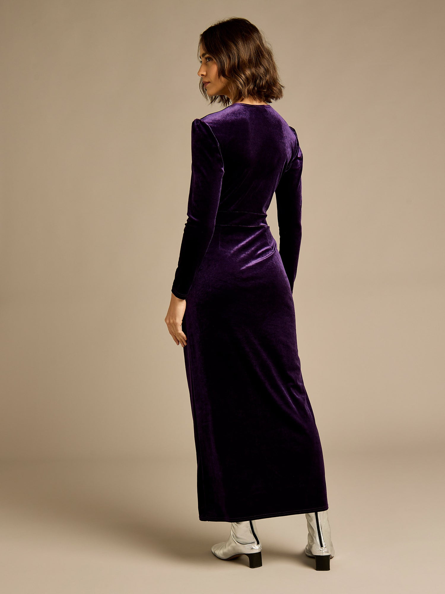 Paula Purple Velvet Dress