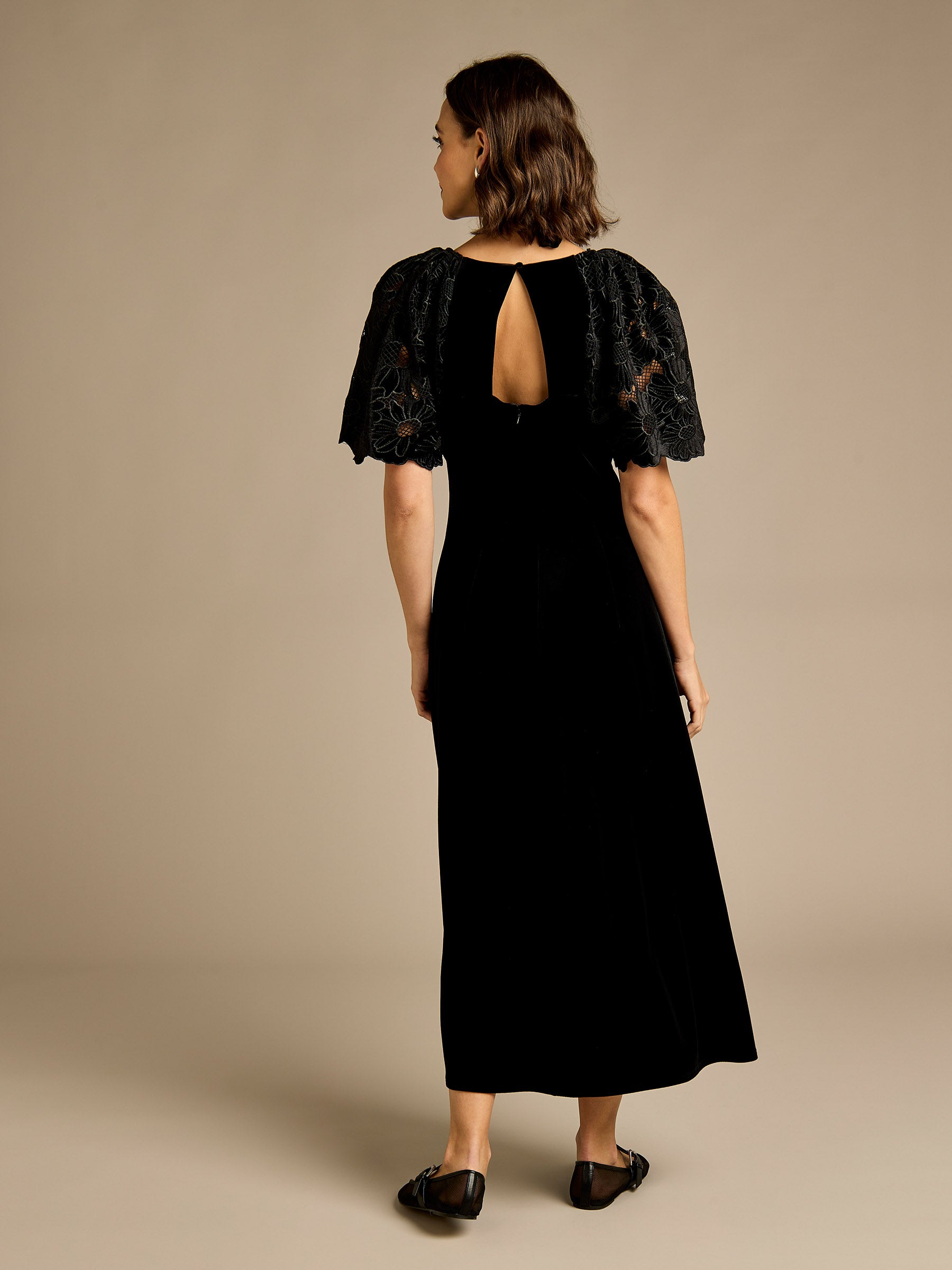 Cecily Embroidered Velvet Maxi Dress