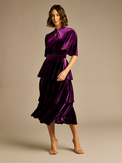 Mathilde Purple Velvet Maxi Dress