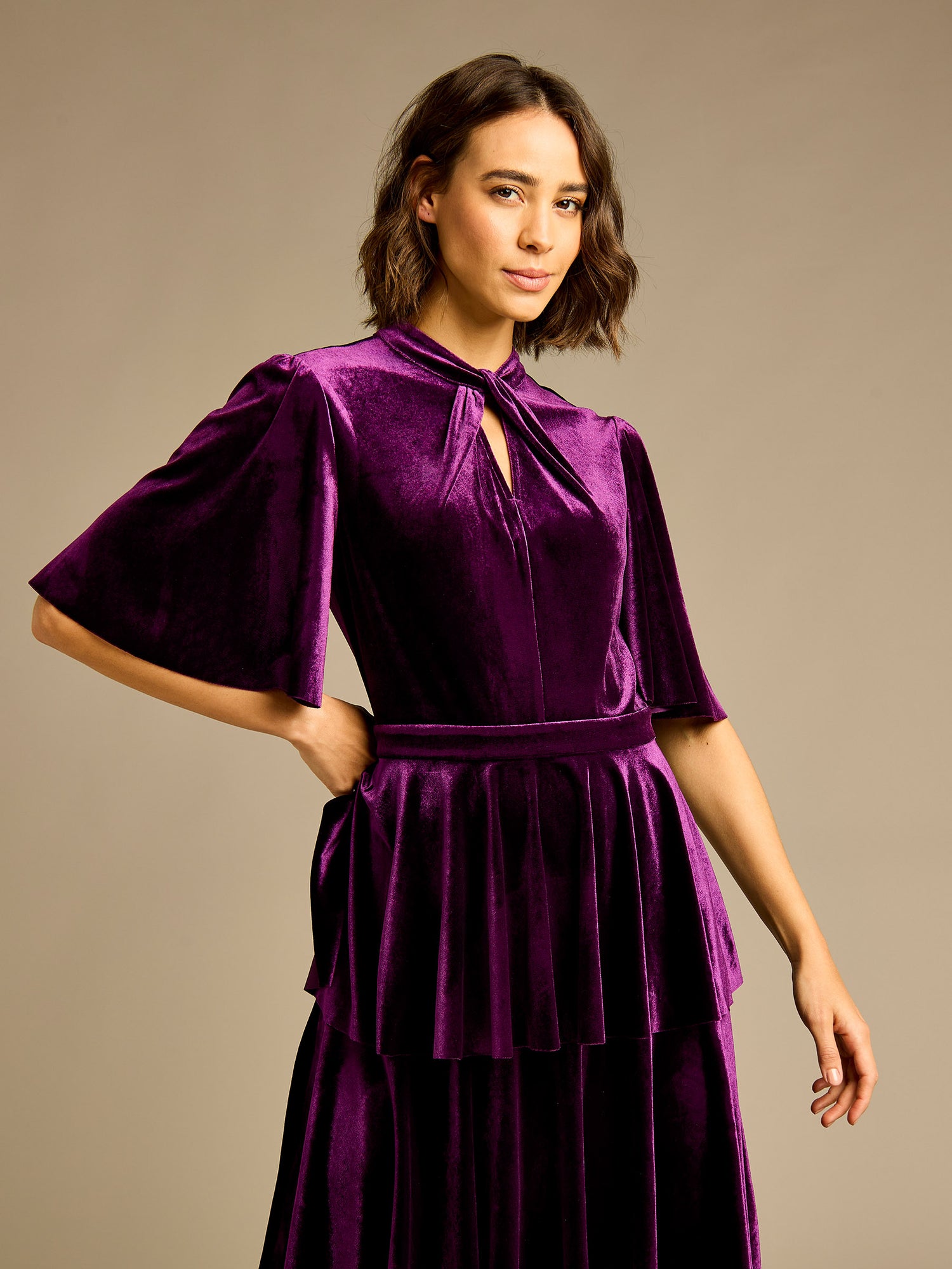 Mathilde Purple Velvet Maxi Dress