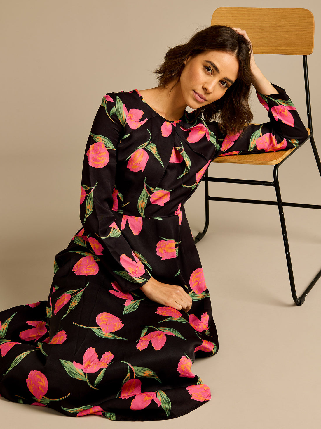 GWD Gina Floral Print Viscose Maxi Dress