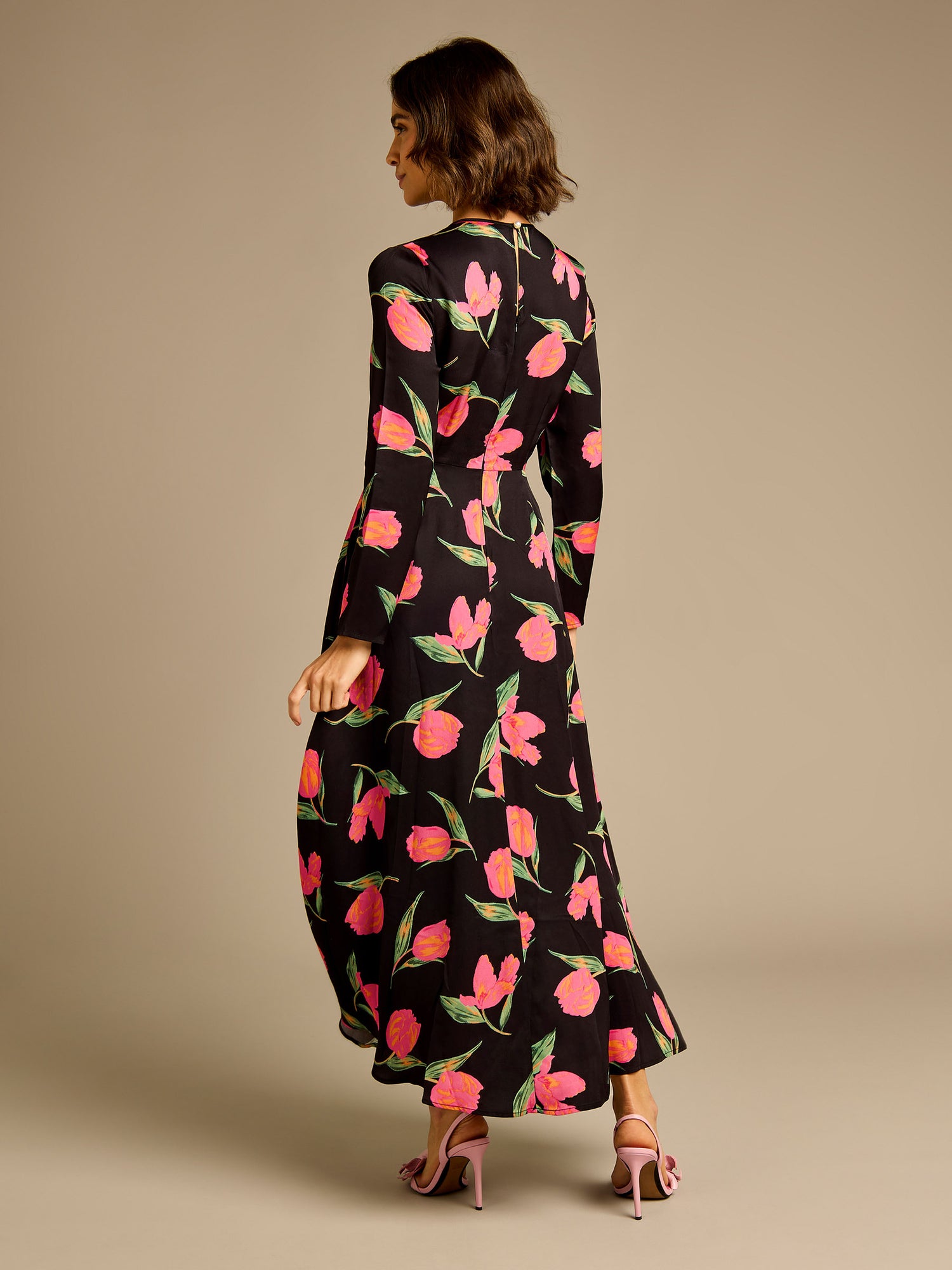 Gina Floral Print Viscose Maxi Dress